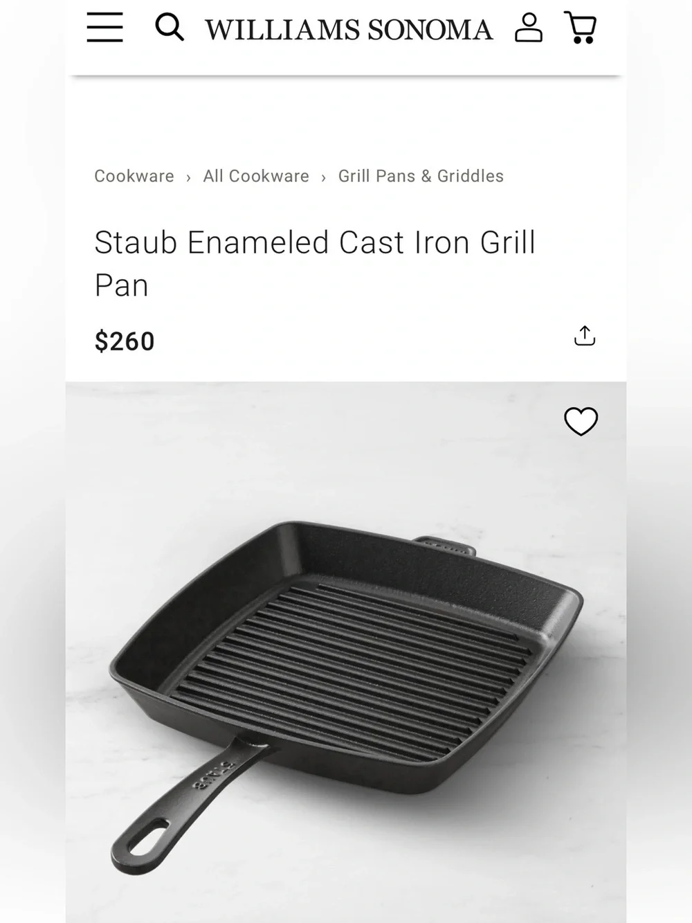 Staub Enameled Cast Iron Grill Pan